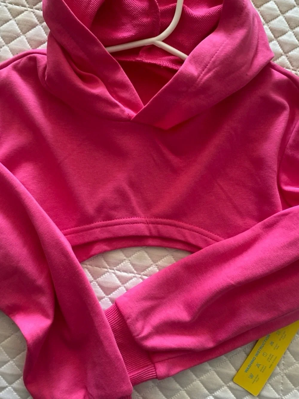Source Unknown Bright Pink Cropped Hoodie for Kids